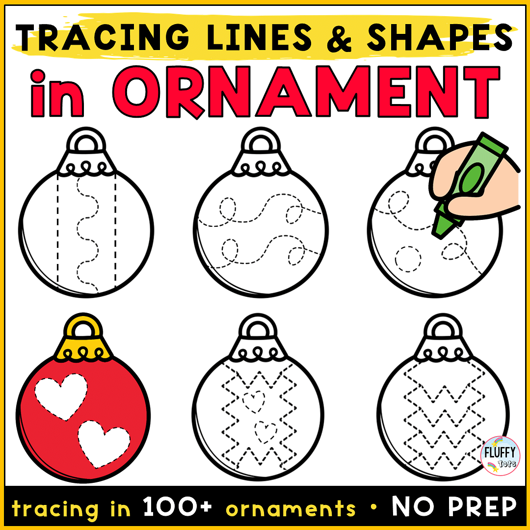 Christmas Ornaments Tracing Printables FREE 6 Fun Tracing Ornaments