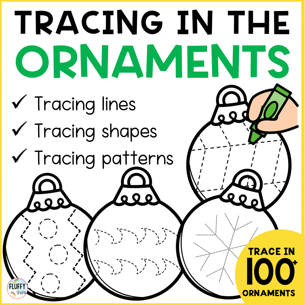 Christmas holiday ornaments tracing pages