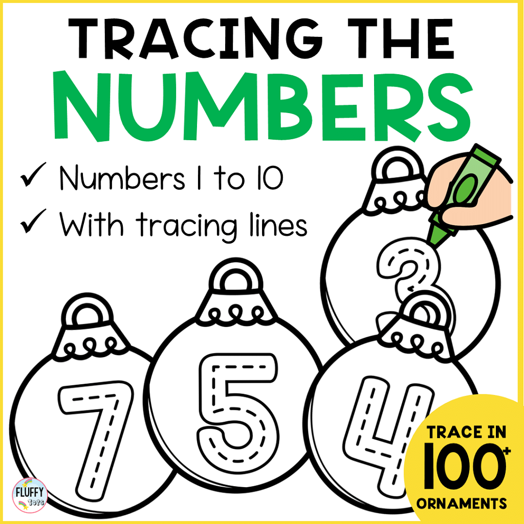 Christmas holiday ornaments tracing numbers