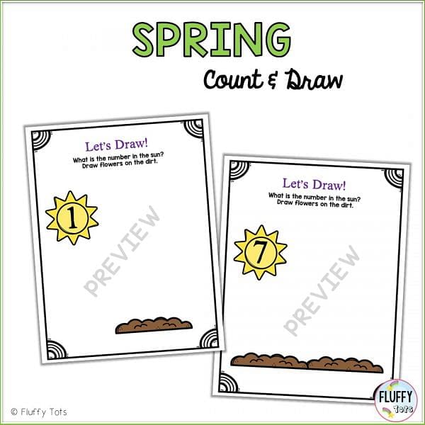 spring counting count and draw activities for preschool