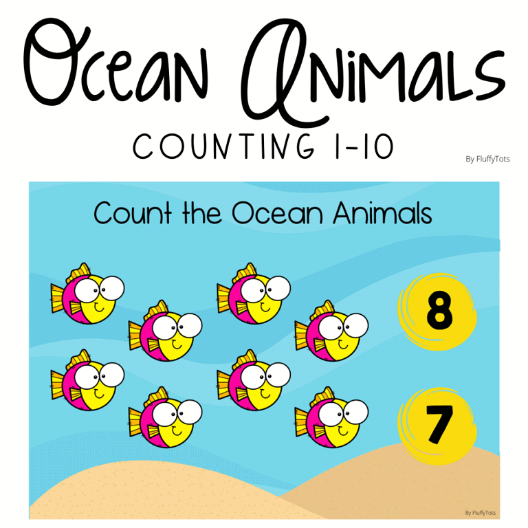 Ocean Animals Counting Boom Cards : FREE 10 Cards