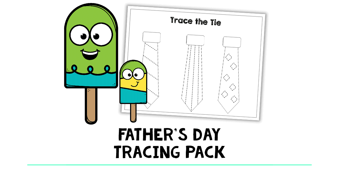 Free Father's Day Tracing Pages for Preschool and Toddler Kids 1