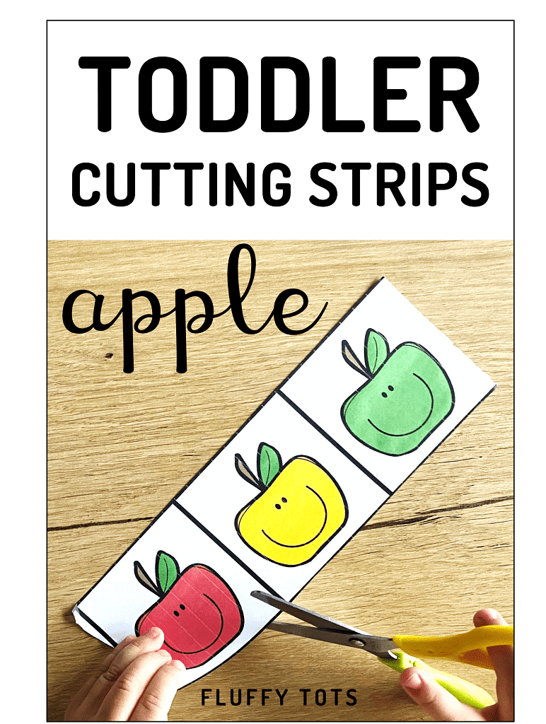 Cutting Strips for Toddlers. Free 3 Apple Cutting Strips 32