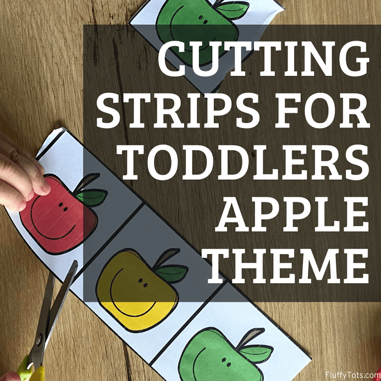 Cutting Strips for Toddlers. Free 3 Apple Cutting Strips