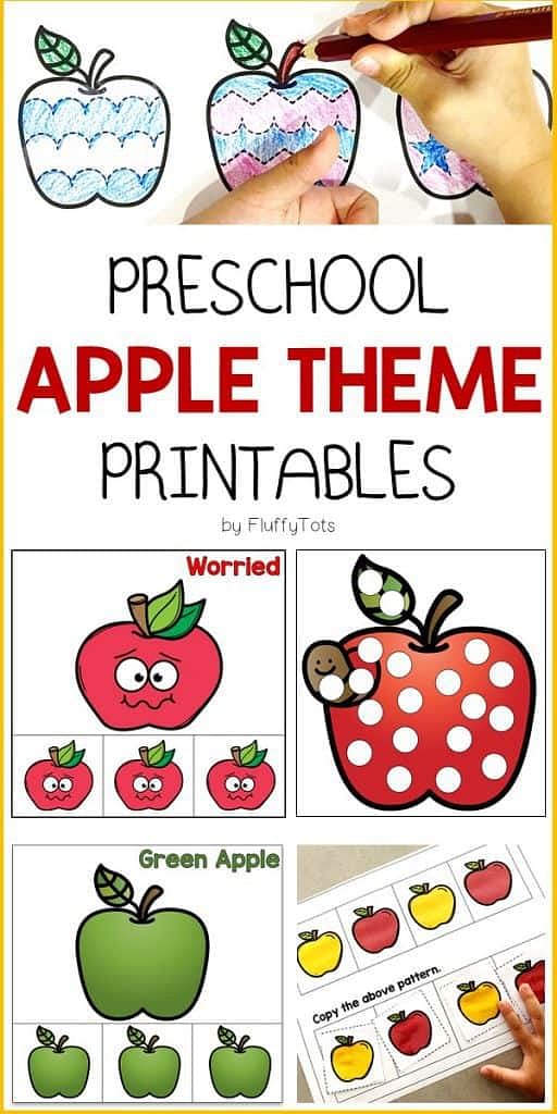11 FREE Apple Themed Printable and Apple Lesson Plan for Preschool and Toddlers! 1