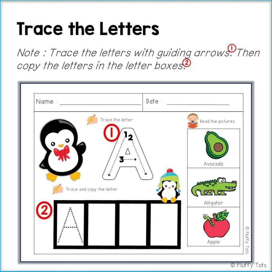 alphabet tracing pages