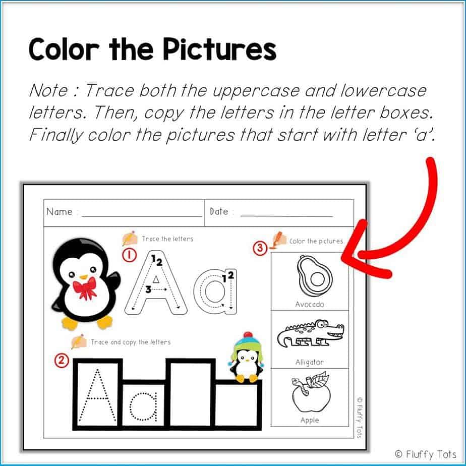 letter tracing worksheet