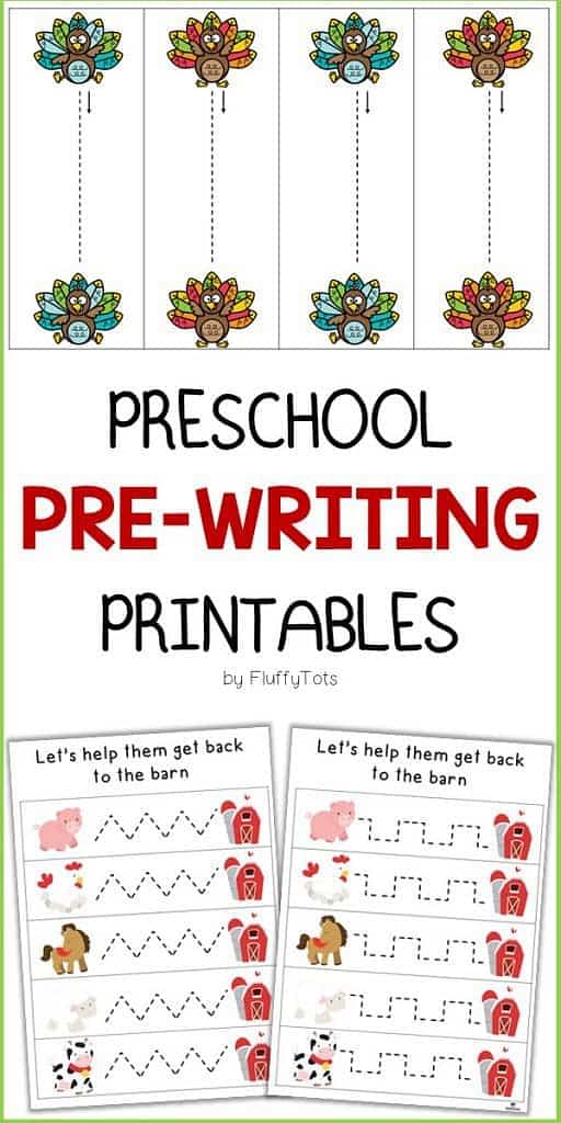 Pre Writing Tracing Printables for preschool and kindergarten 22