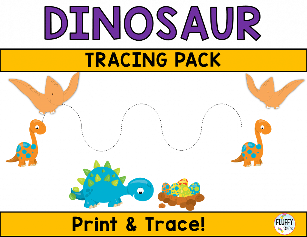 Free Dinosaur Tracing Printables for Kids 4