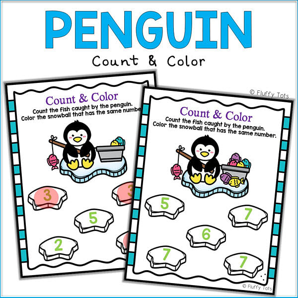 Penguin math worksheet preschool