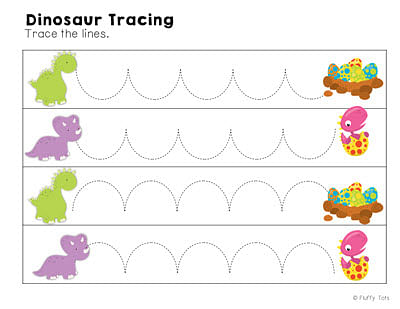 Free Dinosaur Tracing Printables for Kids 2