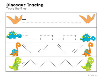 Free Dinosaur Tracing Printables for Kids 1