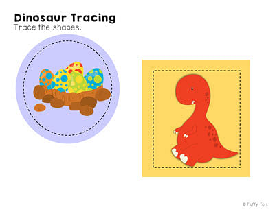 Free Dinosaur Tracing Printables for Kids 3