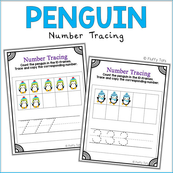 penguin counting printable preschool