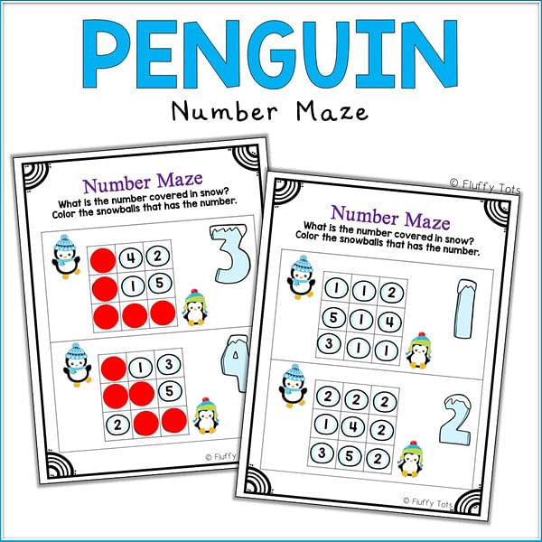 penguin counting printable