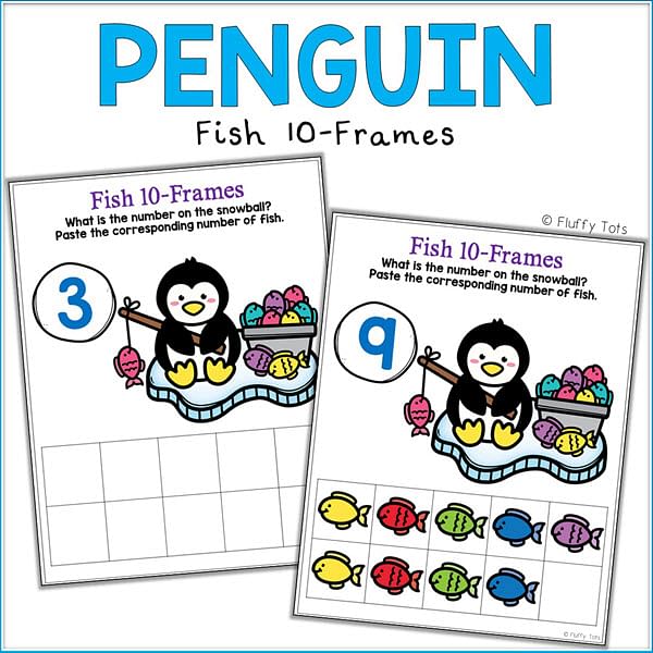 penguin math counting mat preschool