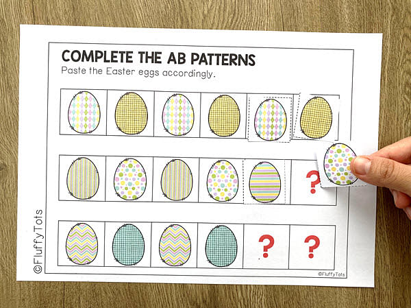 easter egg AB pattern printables