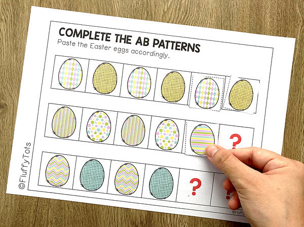 easter egg printable cut and paste pattern worksheets