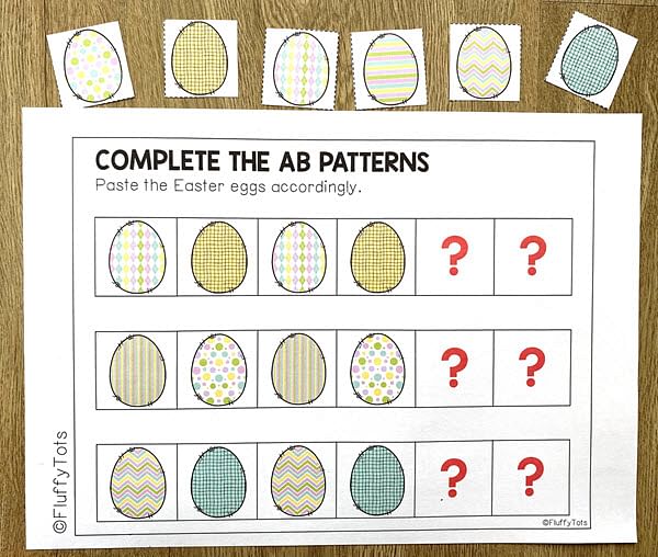 Easter egg AB pattern printable