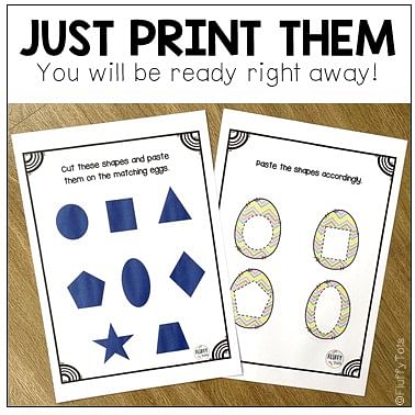 Fun Easter Printables Shape Sorting Activity with 8 Basic Shapes 3