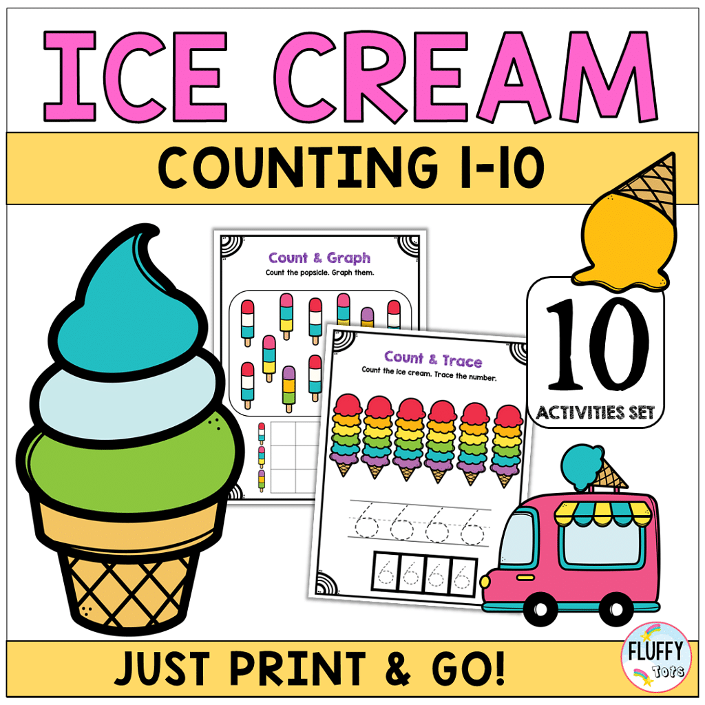 ice cream counting printables