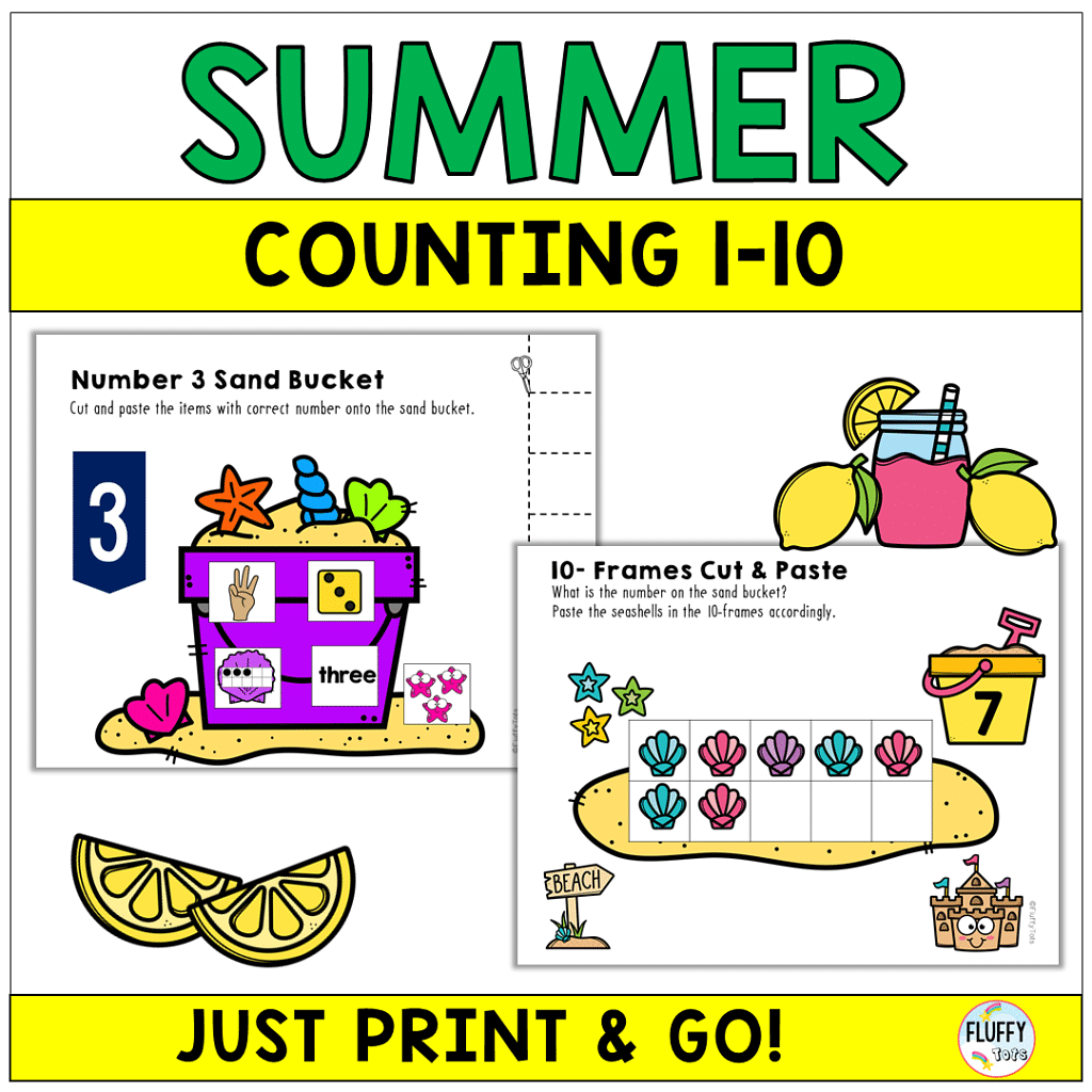 summer counting printables