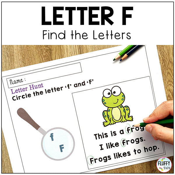 Letter F worksheets