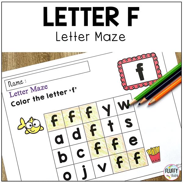 Letter F worksheets