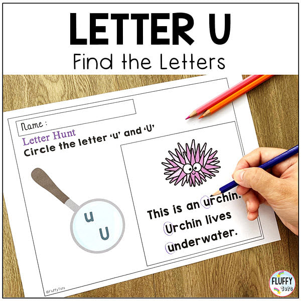 Letter U worksheets