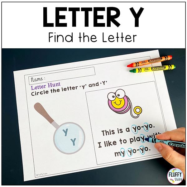 Letter Y worksheets