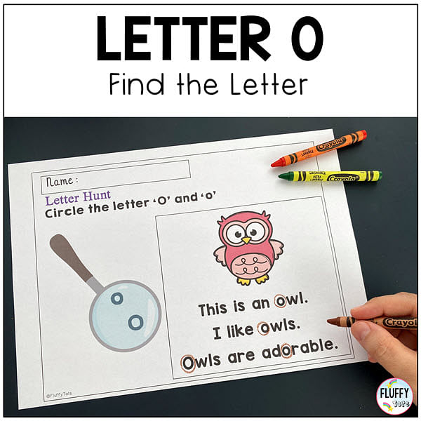 Letter O worksheets