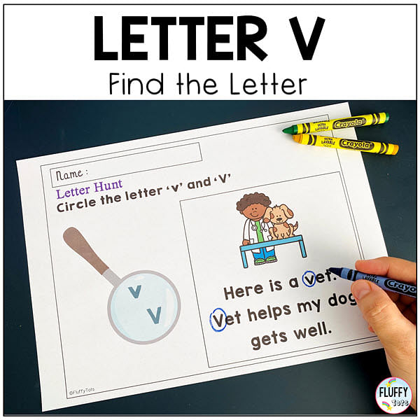 Letter V worksheets