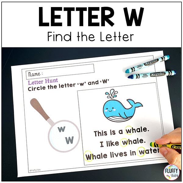 Letter W worksheets