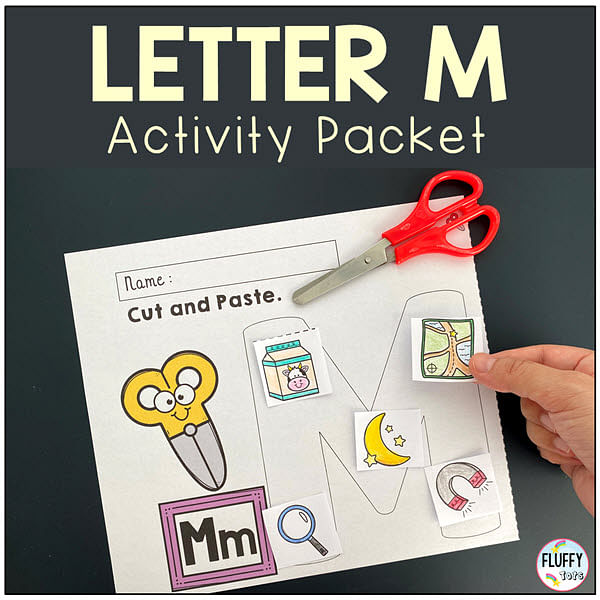 Letter M cut and paste printables