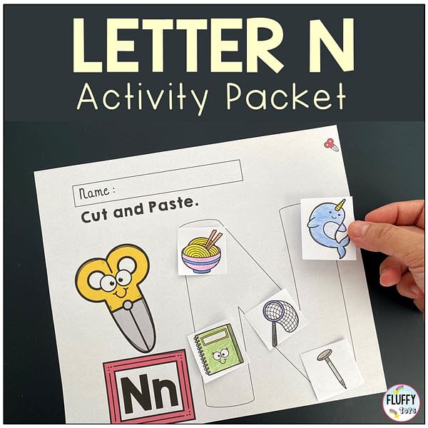 4 easy letter n worksheets activities for early learners fluffytots