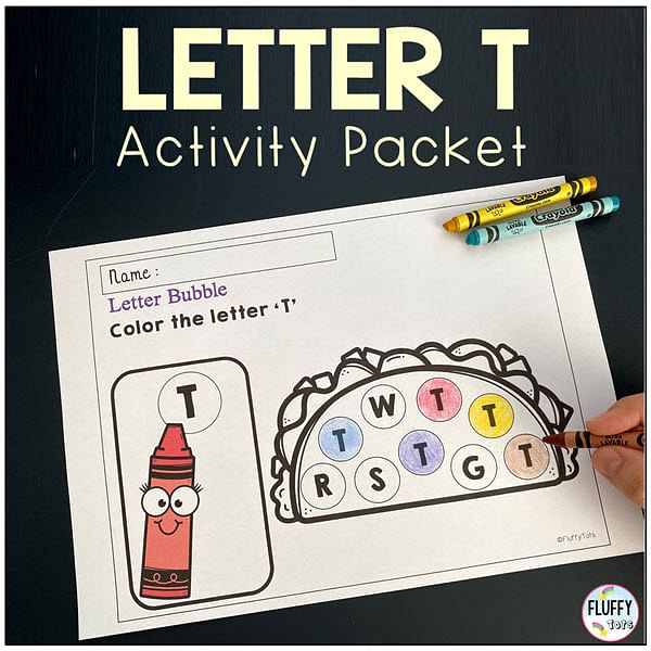 Letter T worksheets