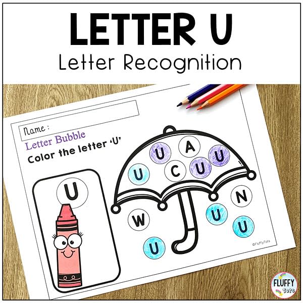 Letter U worksheets