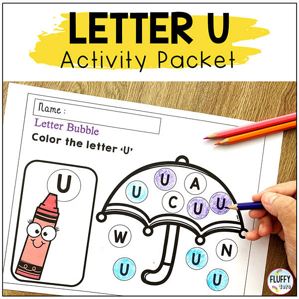 Letter U worksheets