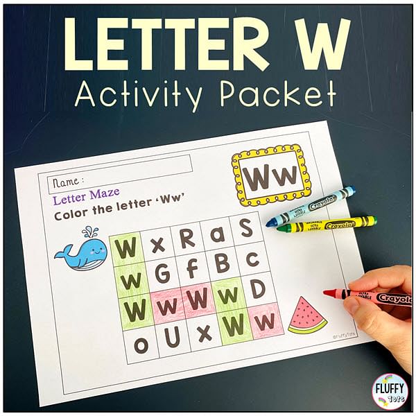 Letter W worksheets