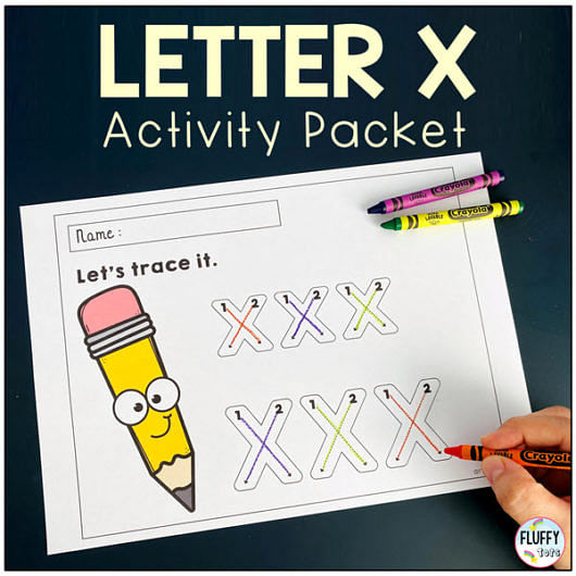 4 Easy Letter X Worksheets Activities for Early Learners - FluffyTots