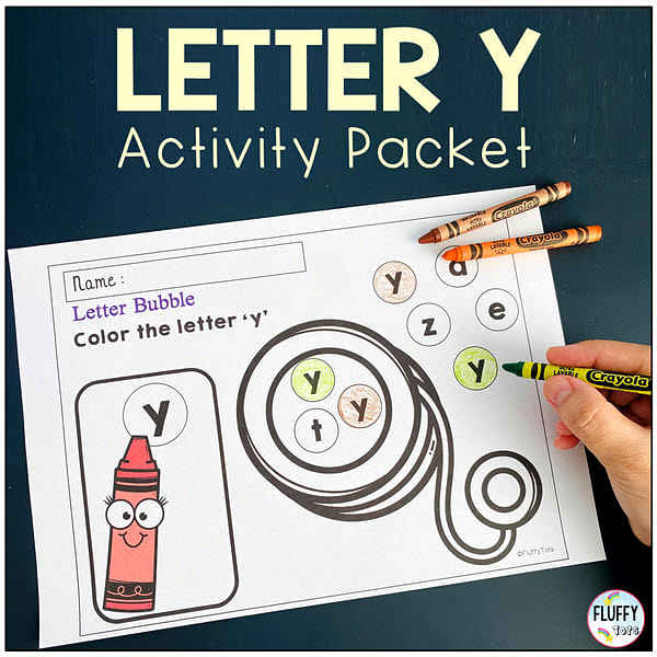 Letter Y worksheets