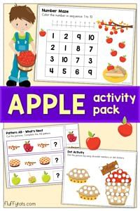 Apple Preschool Printables: 60+ Fun Pages - FluffyTots