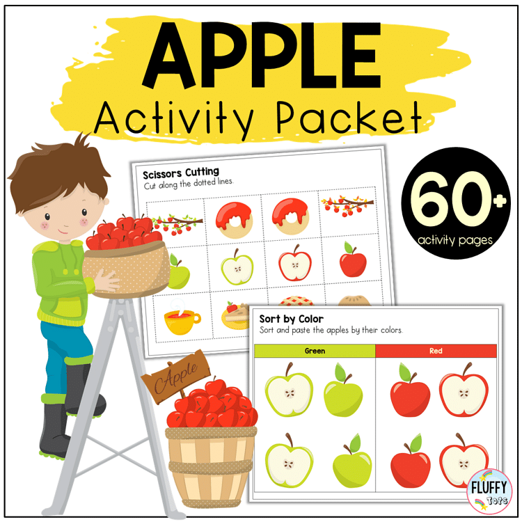 Apple Preschool Printables: 60+ Fun Pages – FluffyTots