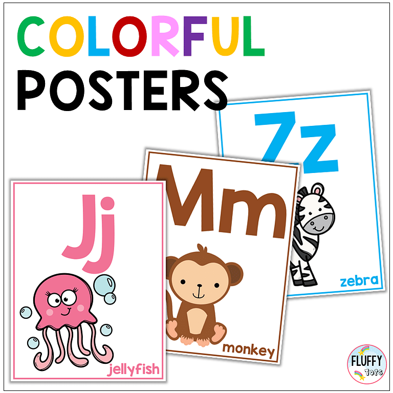 Fun Animals Alphabet Poster Printables for Preschool and Kindergarten 2