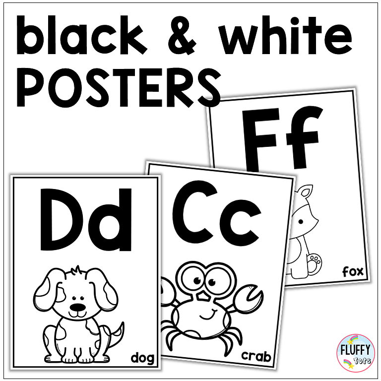 Fun Animals Alphabet Poster Printables for Preschool and Kindergarten 3