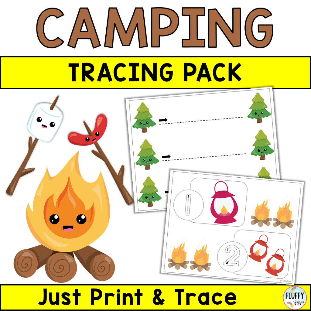 Camping Theme Preschool Tracing Pack 1
