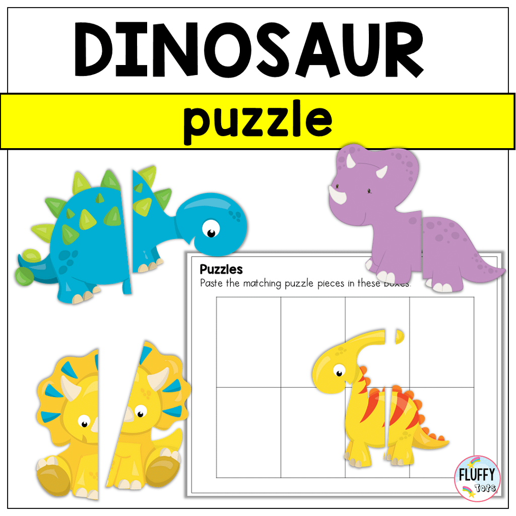 6 free dinosaur puzzle printable that will excite your preschool kids fluffytots