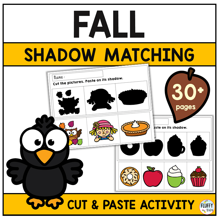30+ Pages Easy to Use Fall Shadow Matching for Preschool and Toddler Kids 7