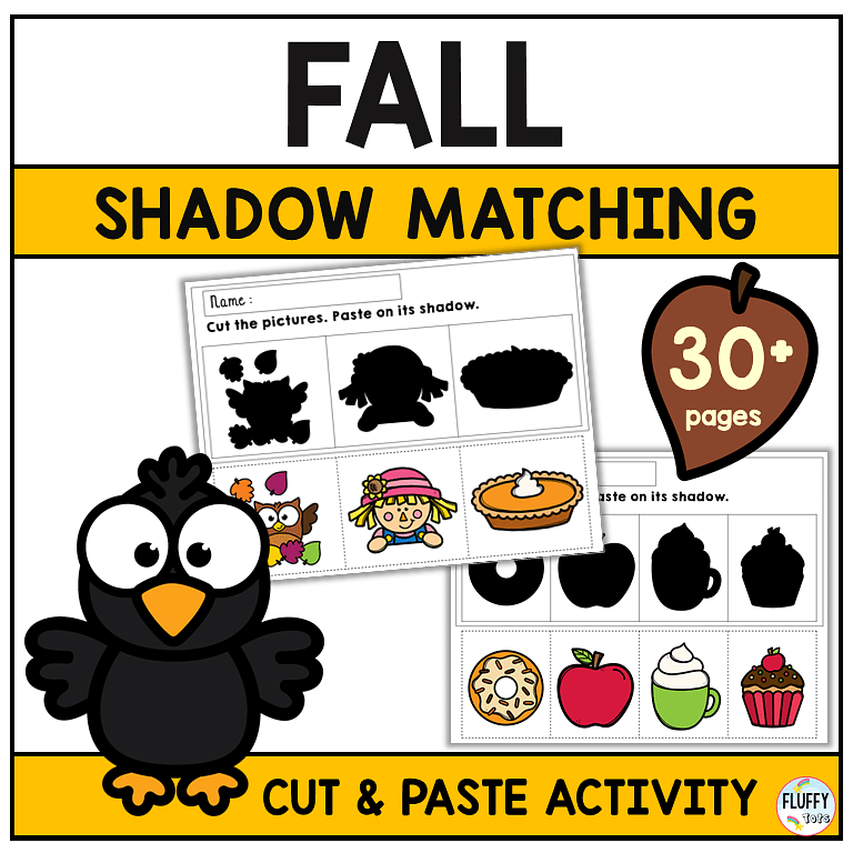 30+ Pages Easy to Use Fall Shadow Matching for Preschool and Toddler Kids 88