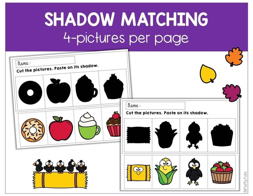 30+ Pages Easy to Use Fall Shadow Matching for Preschool and Toddler Kids 86